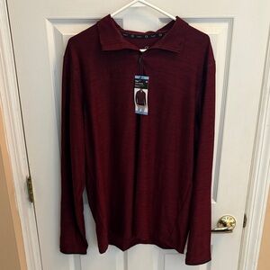 Gapfit Men's Quarter-Zip Long Sleeve Shirt - Burgundy and black NWT size large